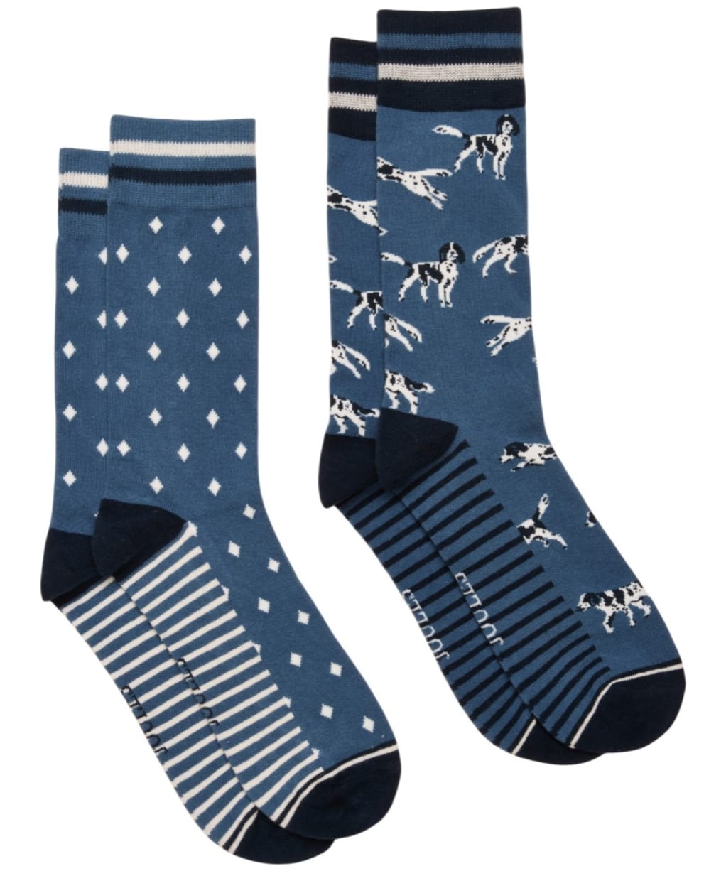  Men's Joules Kingsbury Socks - 2 Pack - Blue Dog