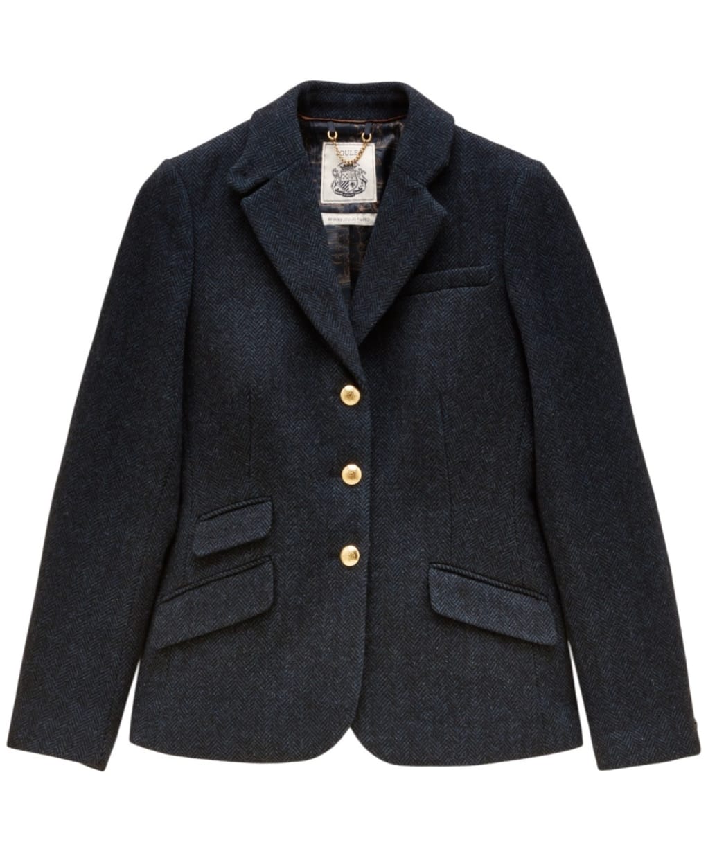 Women's Joules Canterly Tweed Hacking Jacket - Navy Herringbone