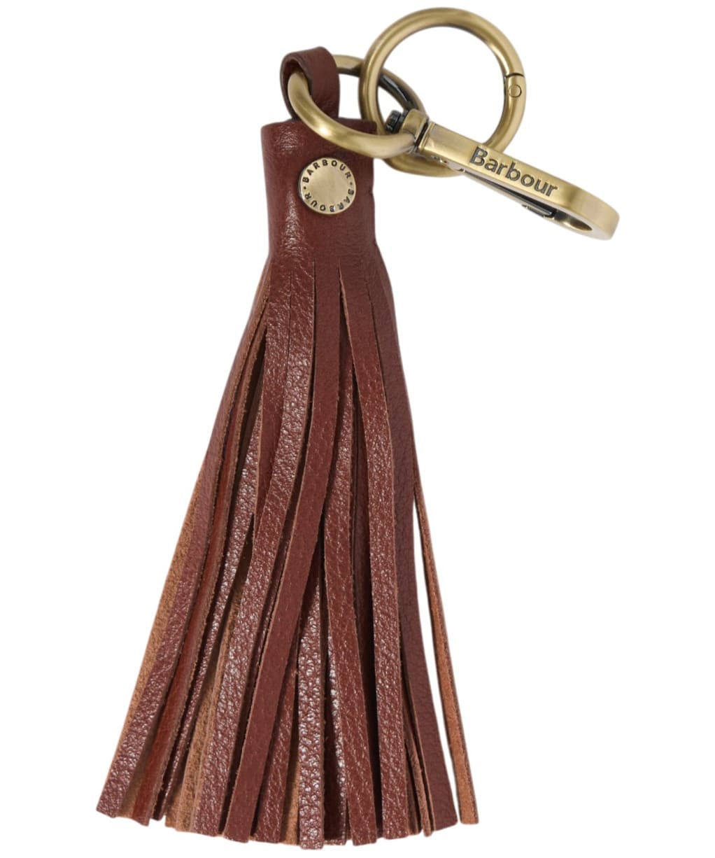 Women's Barbour Tassle Leather Bag Charm - Brown