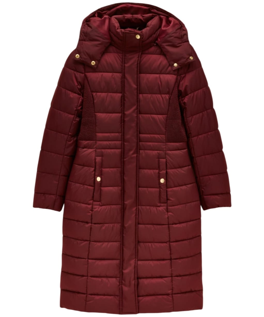 Women's Joules Windborough Showerproof Longline Coat - Rust Brown