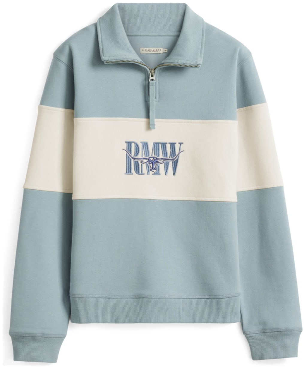 Women's R.M. Williams Trickett Quarter Zip Panel Sweatshirt - Agate