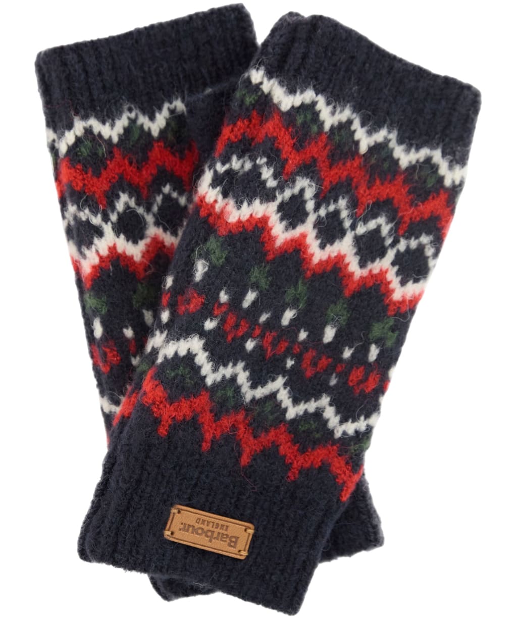 Women's Barbour Kingsford Knit Fingerless Gloves - Navy