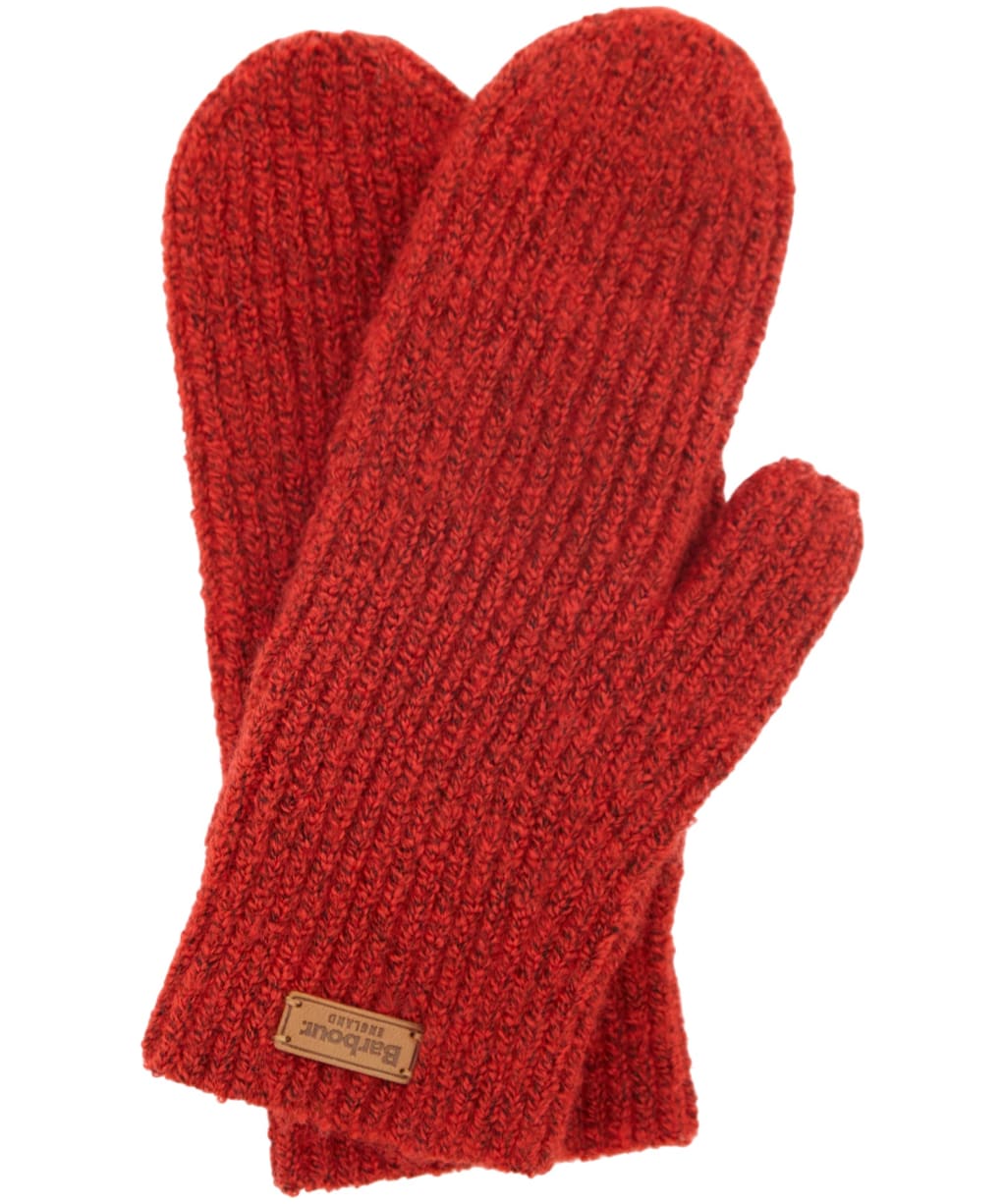 Women's Barbour Pendle Knit Mitts - Crimson Red