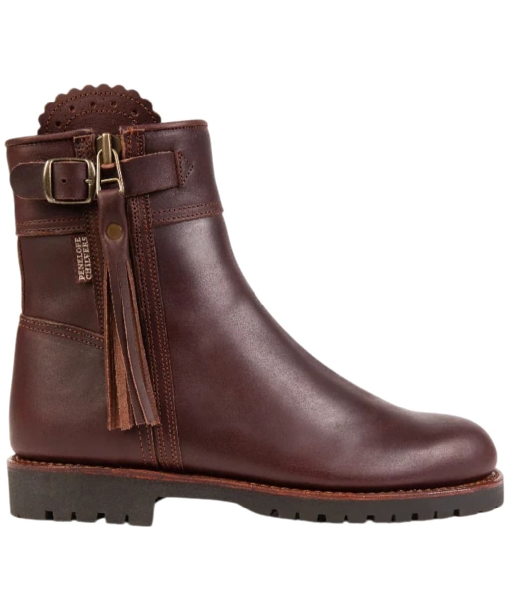  Women’s Penelope Chilvers Cropped Wool-Lined Tassel Boots - Conker Brown