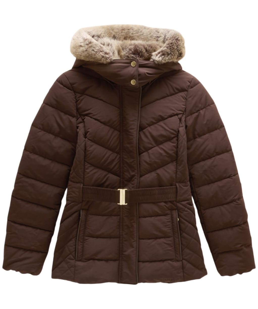 Women's Joules Aspen Showerproof Jacket - Chocolate Brown