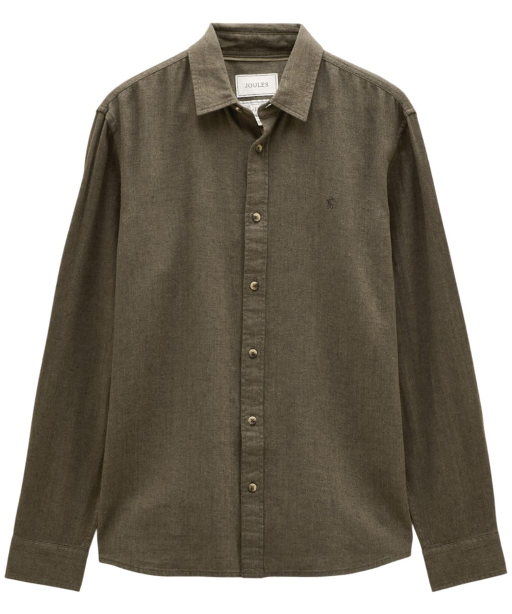 Men's Joules Herringbone Linen, Classic Fit Shirt - Khaki Green