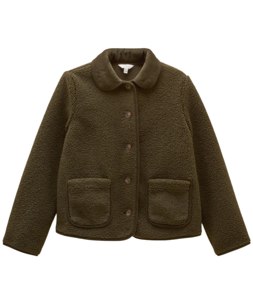 Women's Joules Sadie Short Fleece Jacket - Khaki Green