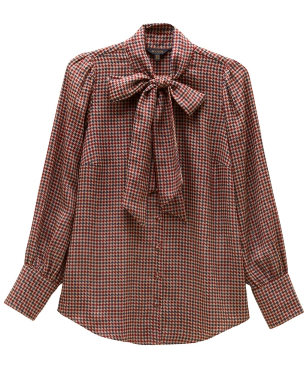 Women's Joules Tabby Blouse - Brown Houndstooth