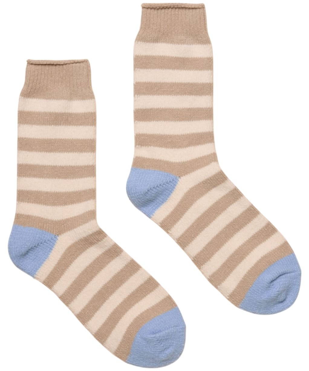 Women's Joules Cosy Stripe Socks - Oat Stripe