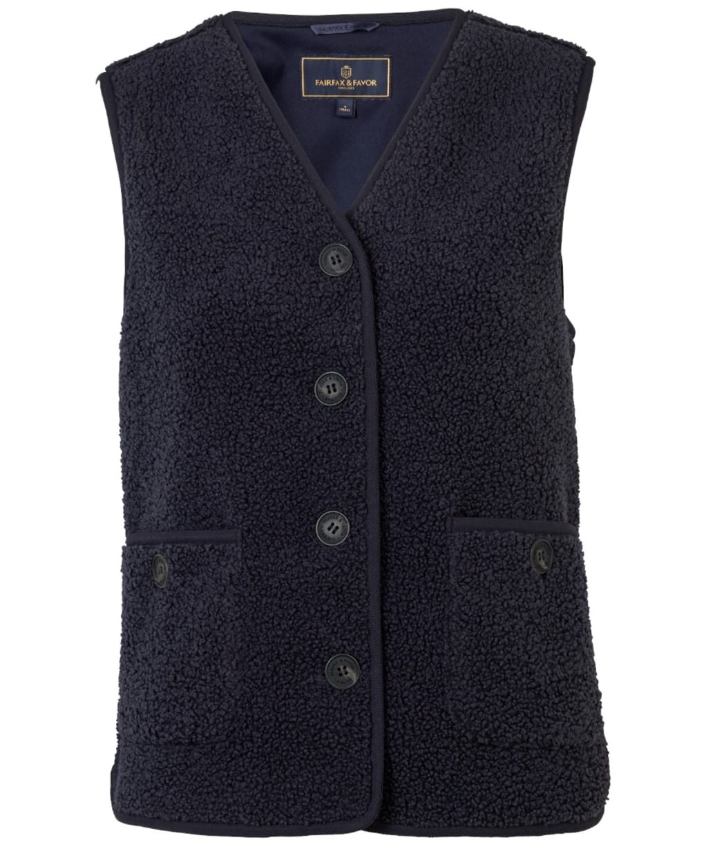 Fairfax & Favor Indi Fleece Button Up Gilet - Navy
