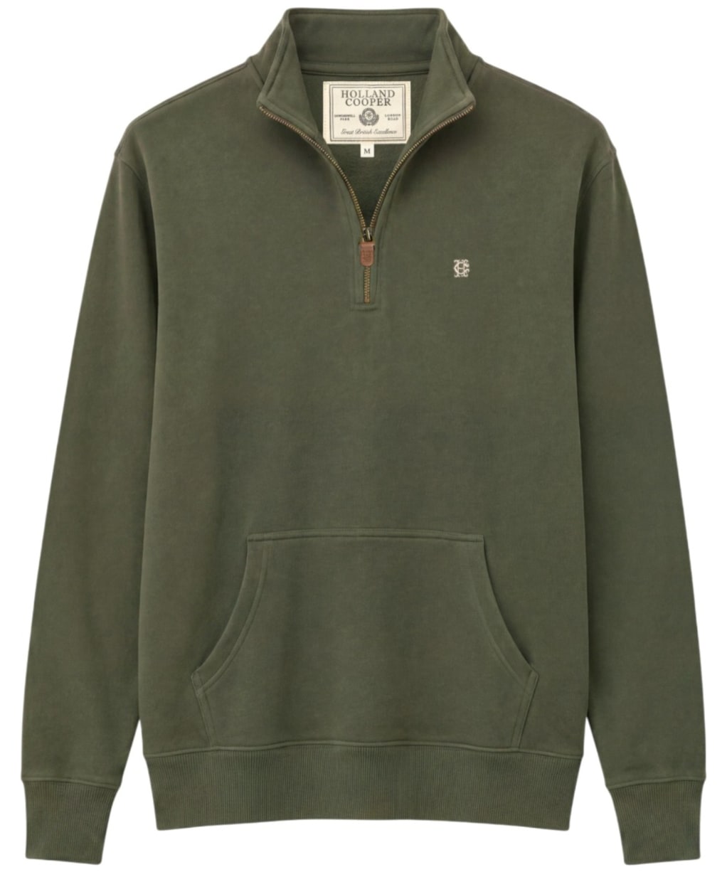 Men's Holland Cooper Classic Quarter Zip Sweat - Khaki