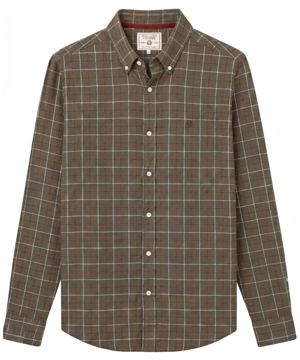 Men's Holland Cooper Classic Button Down Shirt - Ruby / Khaki Check