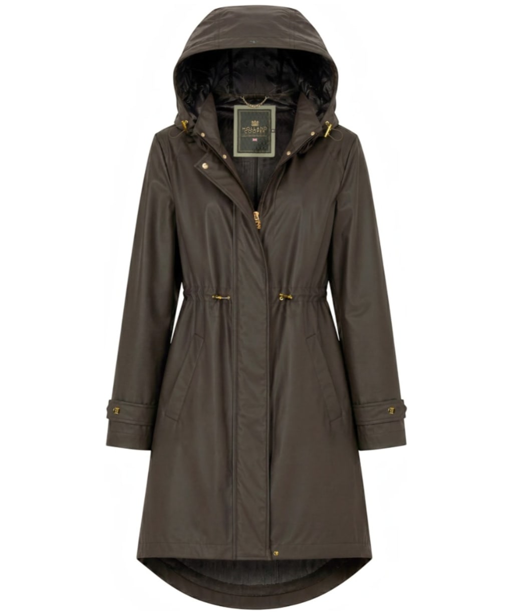 Women's Holland Cooper Chartwell Waterproof Rain Parka - Chocolate