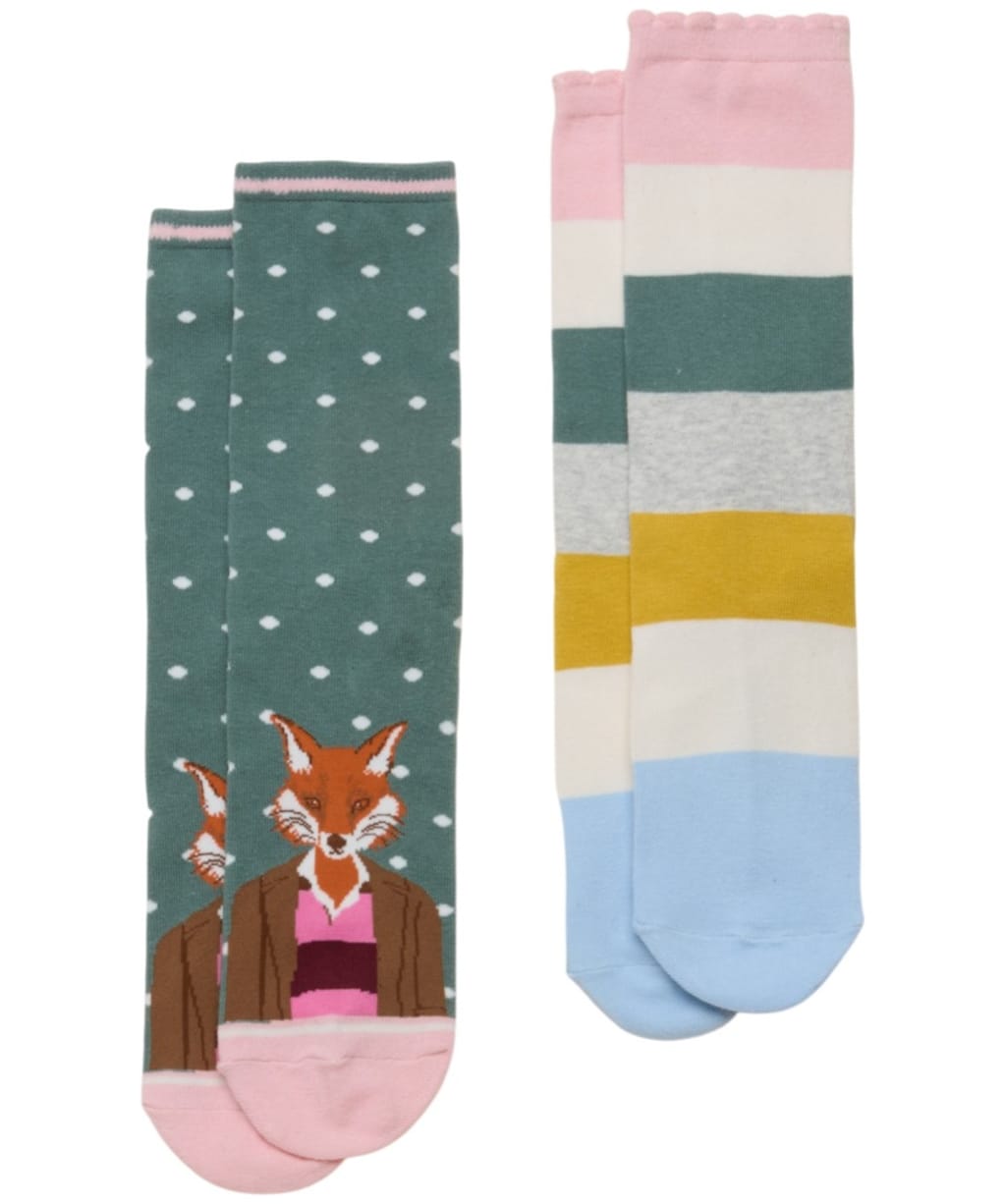 Women's Joules Everyday Sock - 2 Pack - Green Jonty