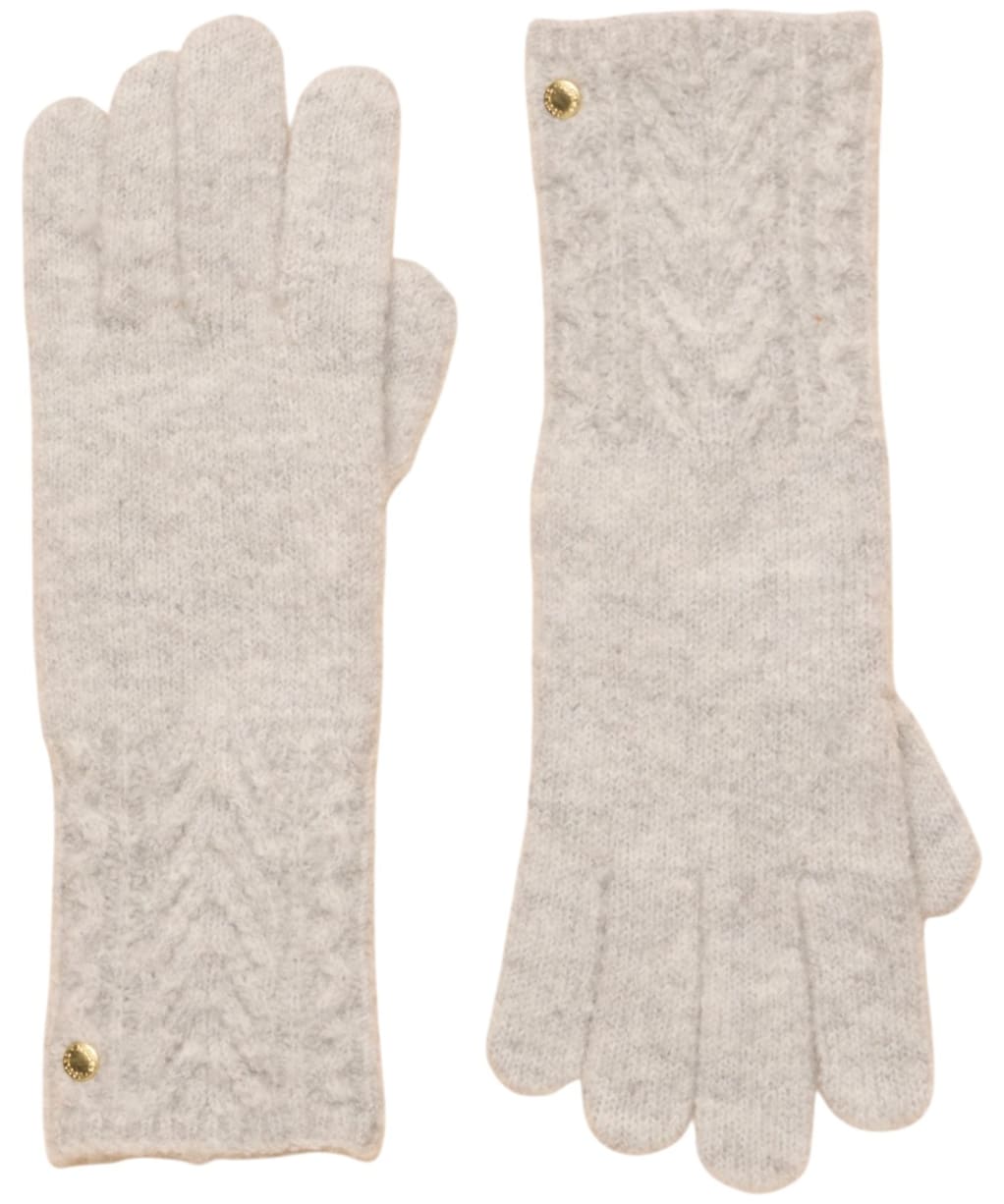 Women's Joules Cable Knit Gloves - Grey