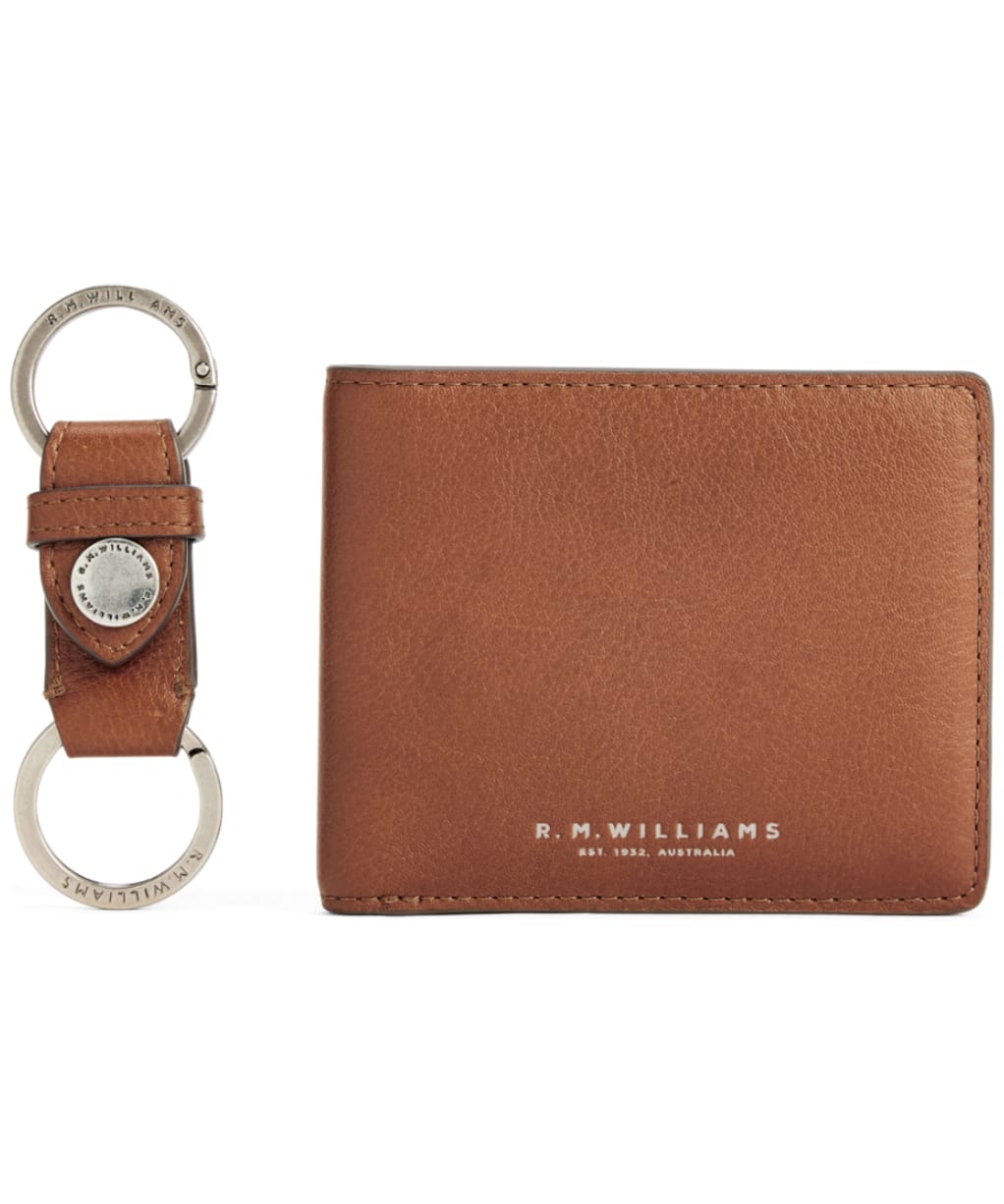 Men's R.M. Williams Wallet And Keyring Gift Set - Tan
