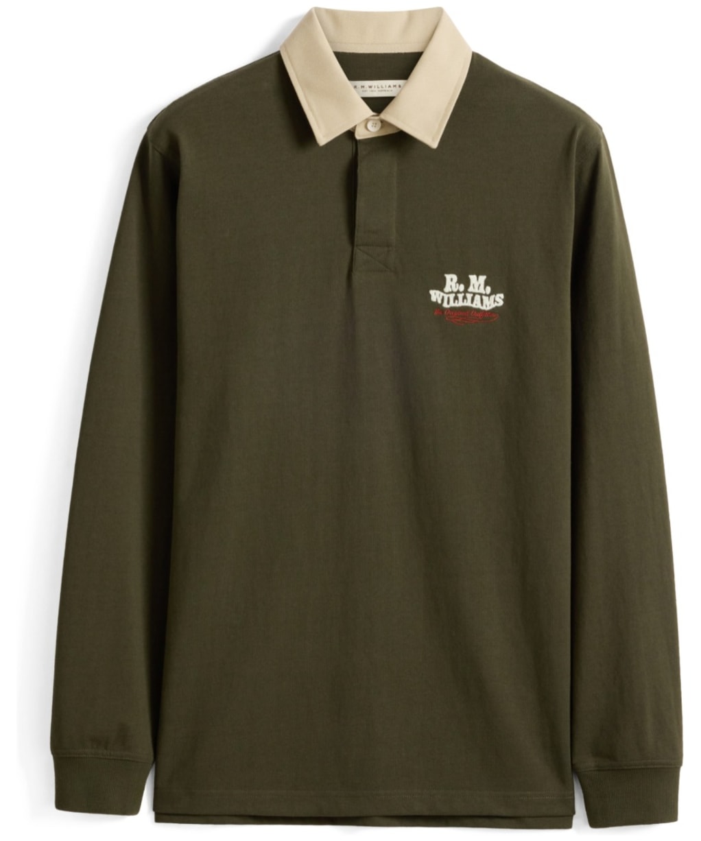 Men's R.M. Williams Kandos Rugby Shirt - Dark Khaki