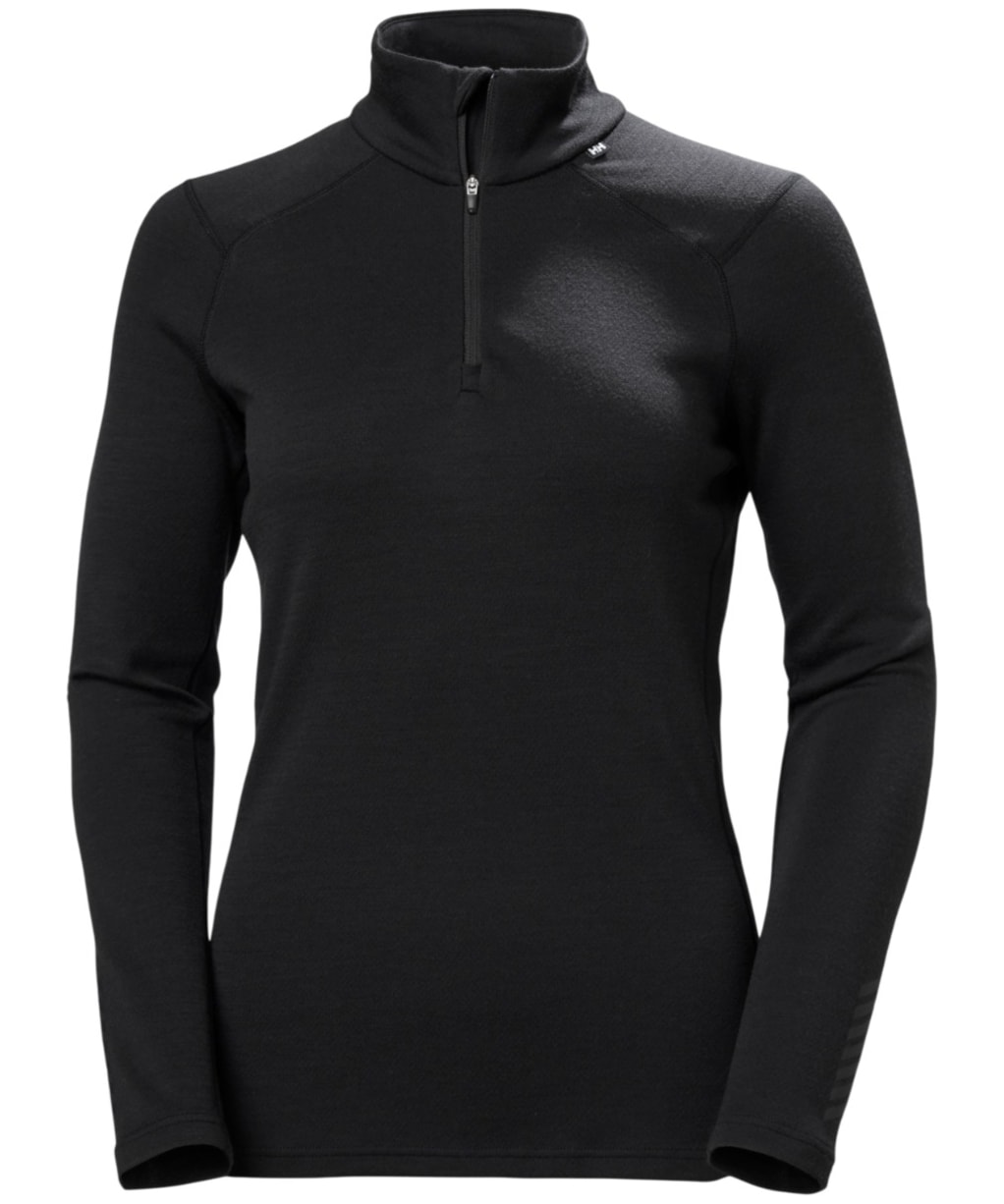 Women's Helly Hansen Lifa Merino Midweight 1/2 Zip - Black