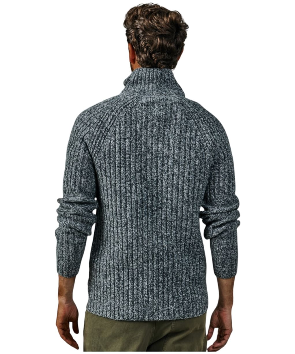 Men's Aubin Farnham Fisherman Rib Button Neck Sweater - Grey Twist