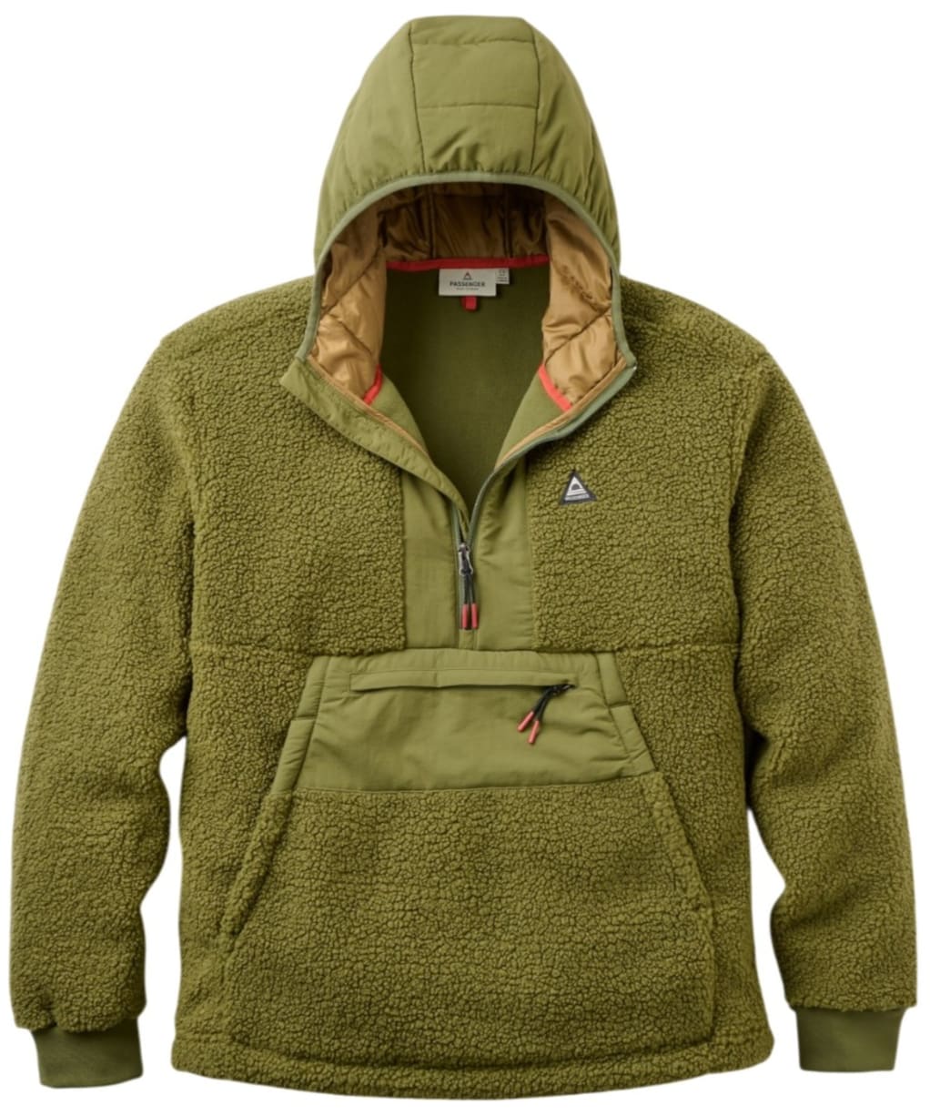 Men's Passenger Clothing Woodland Recycled 1/2 Zip Sherpa Fleece - Khaki