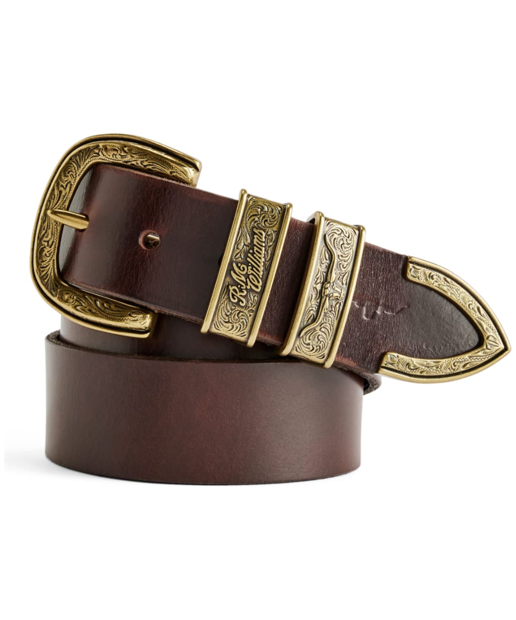 Men's R.M. Williams 1 1/2" Western Drover Belt - Chocolate