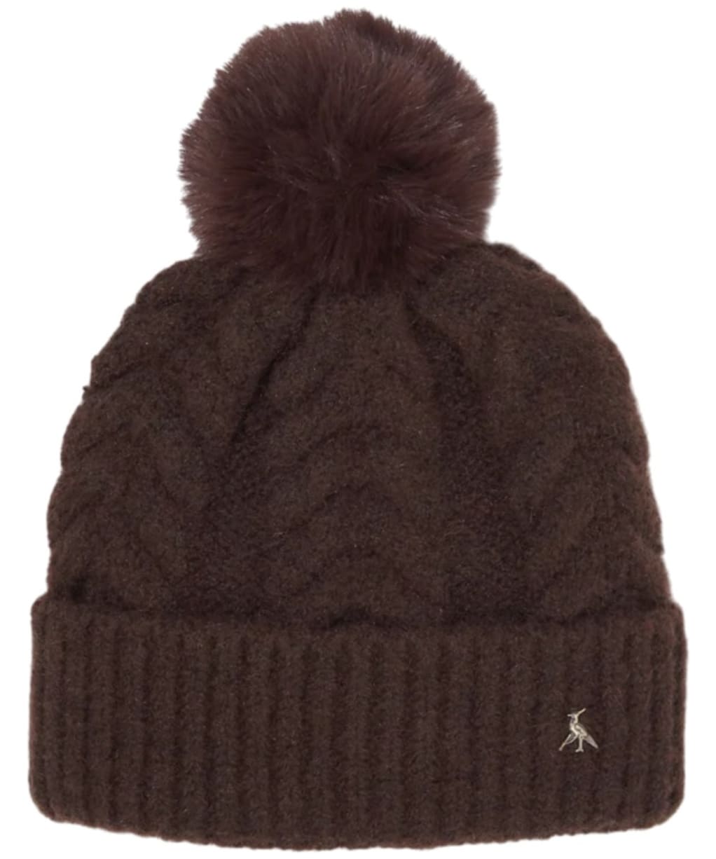 Women's Hicks & Brown Langham Bobble Beanie Hat - Chocolate
