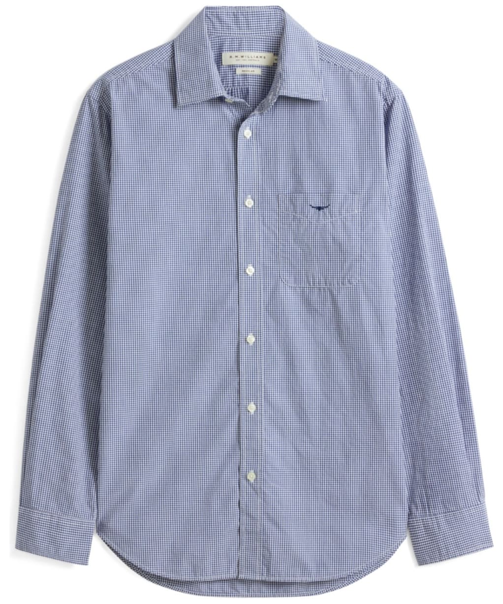 Men's R.M. Williams Auburn Poplin Check Shirt - Navy / White