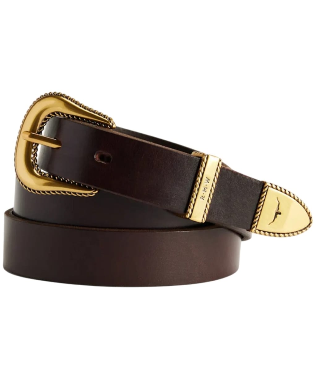 Women's R.M. Williams Agnes 1" Western Leather Belt - Chocolate