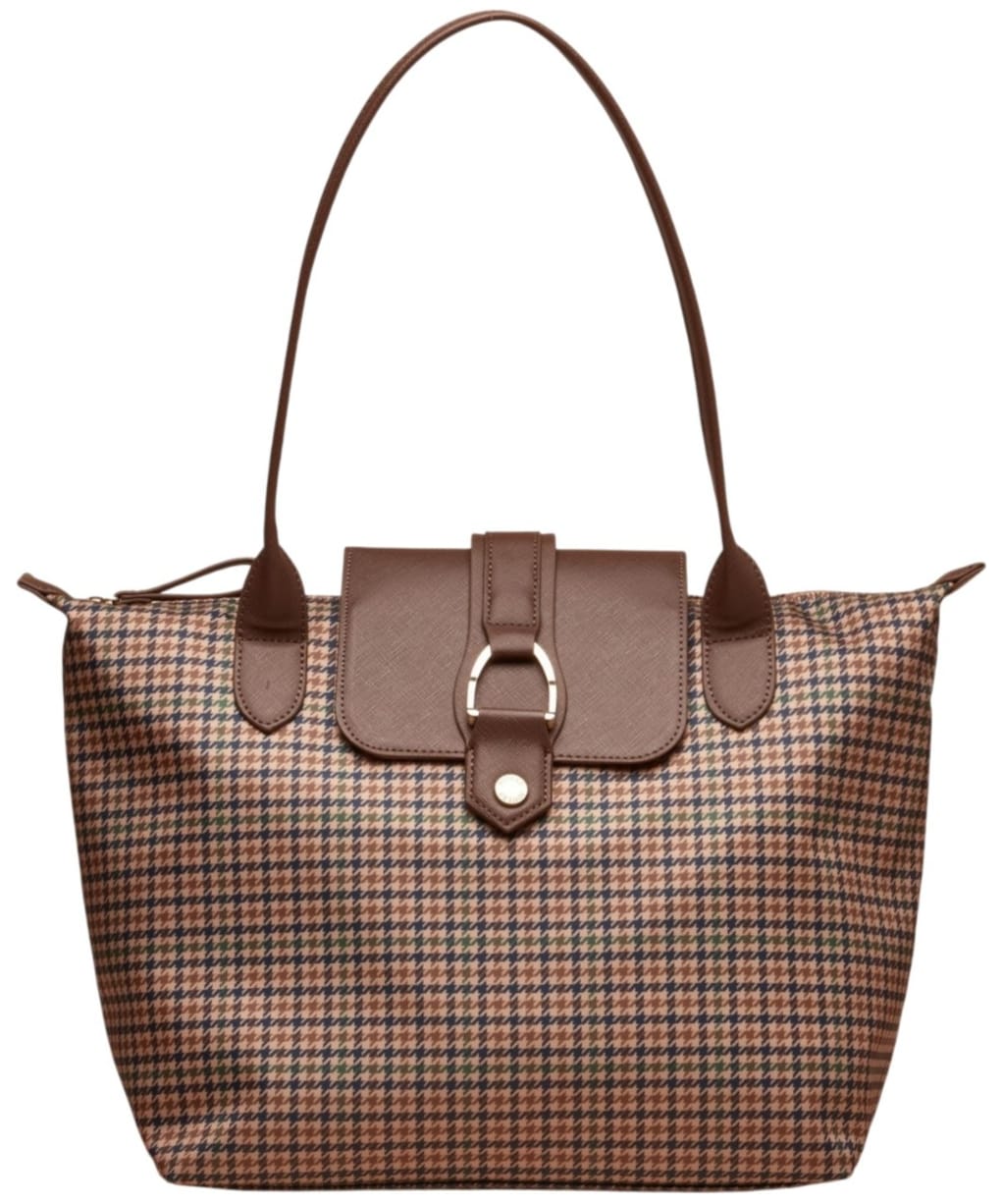 Women's Joules Edie Zip Top Shopper Bag - Neutral Check