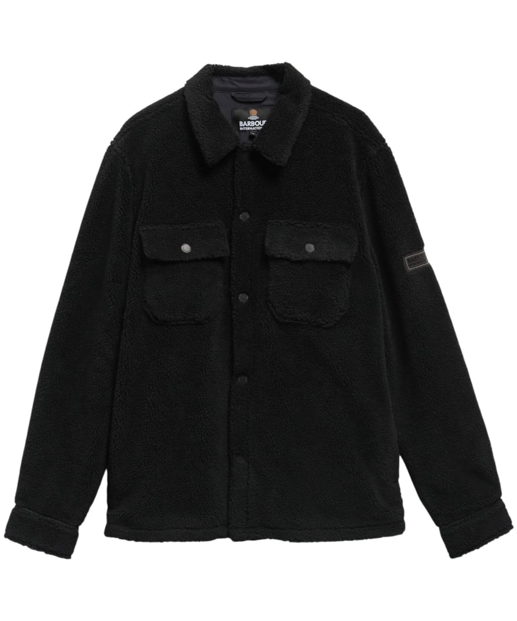 Men's Barbour International Trident Borg Fleece Overshirt - Black