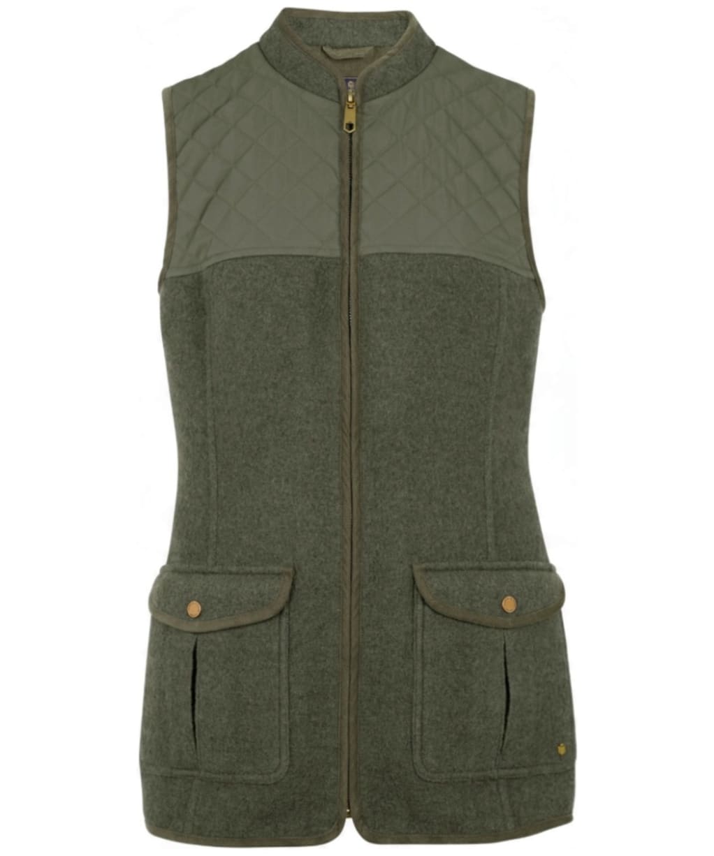 Women's Fairfax & Favor Lorna Quilt Wool Gilet - Khaki
