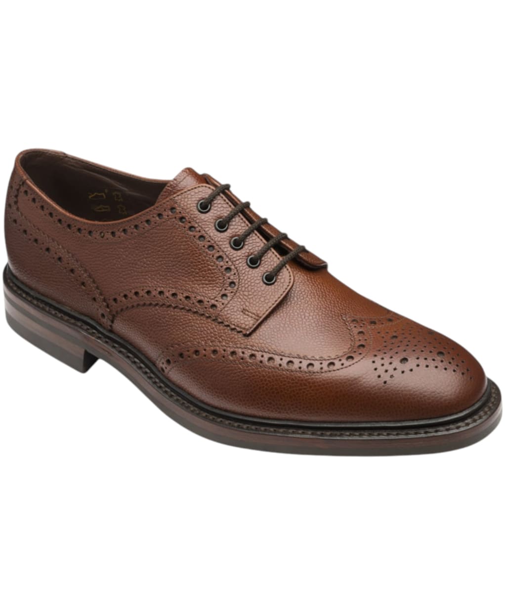 Men's Loake Badminton Brogue Derby Shoe - Dark Brown