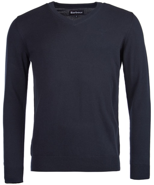 Men's Barbour Pima Cotton V-Neck Sweater - Navy