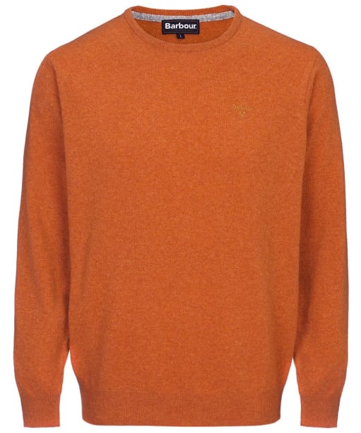 Men's Barbour Essential Lambswool Crew Neck Sweater - New Amber