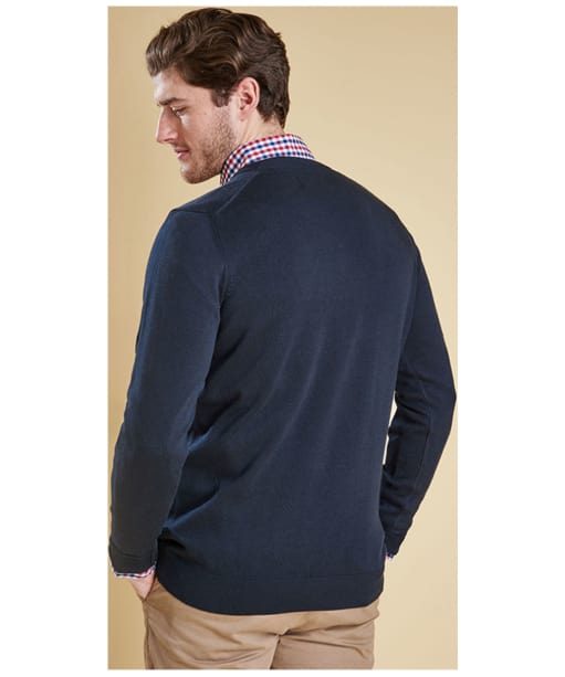 Men's Barbour Pima Cotton V-Neck Sweater - Navy