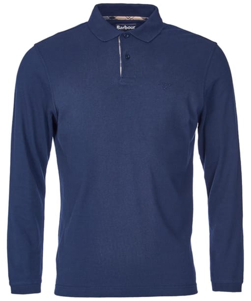 Men’s Barbour Long Sleeved Sports Polo Shirt - Navy