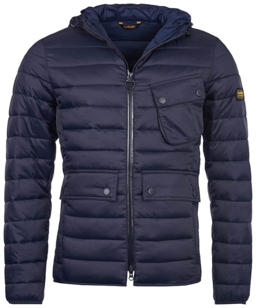 Men's Barbour Ouston Hooded Quilted Jacket - Navy