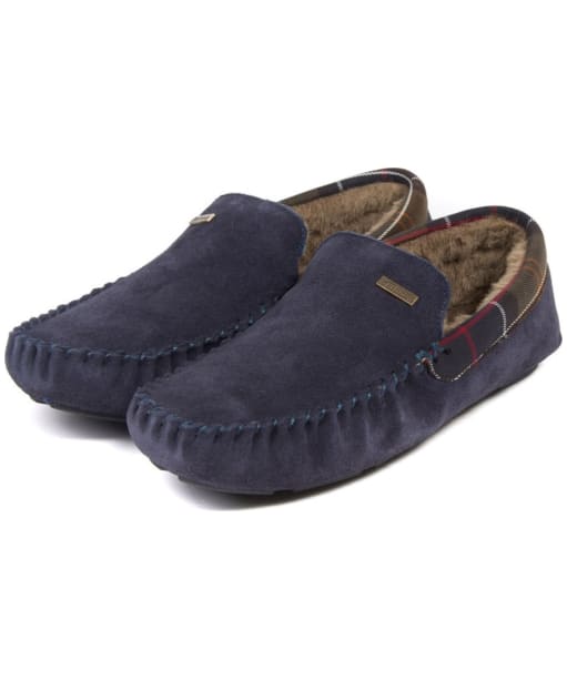 Men’s Barbour Monty House Slippers - Navy Suede