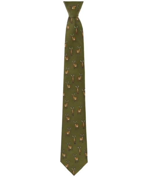 Men's Soprano Standing Stag Tie - Country Green