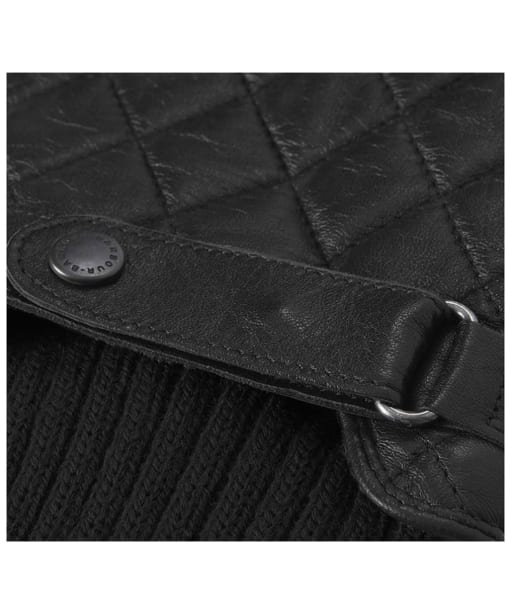 Men's Barbour Quilted Leather Gloves - Black