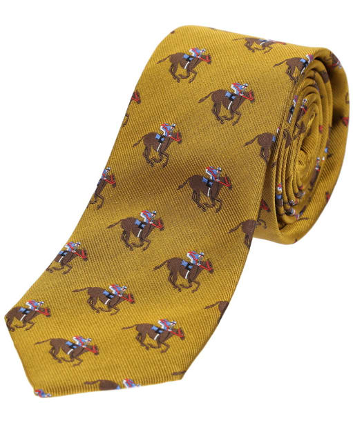 Men’s Soprano Horse Racing Woven Silk Tie - Gold
