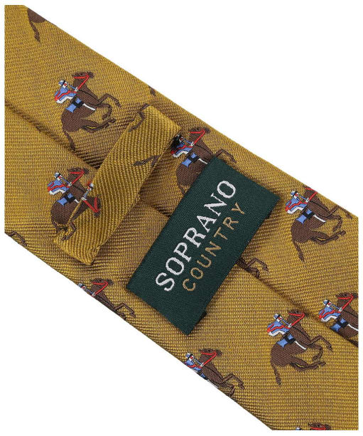 Men’s Soprano Horse Racing Woven Silk Tie - Gold