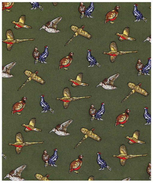 Men’s Soprano Country Birds Silk Pocket Square - Green