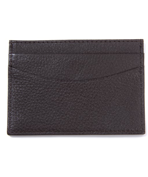 Men's Barbour Amble Leather Card Holder - Dark Brown