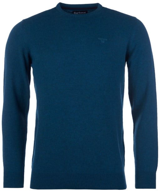 Men's Barbour Essential Lambswool Crew Neck Sweater - Dark Aqua