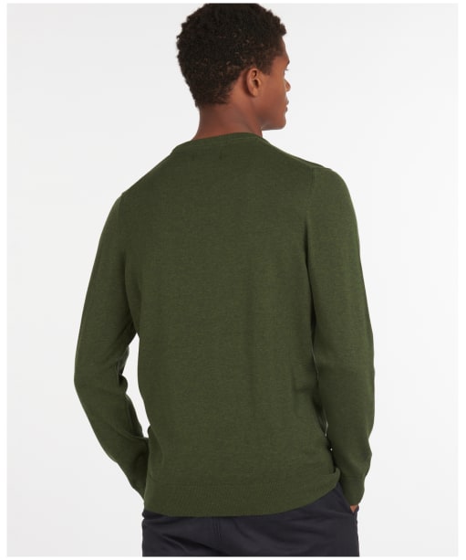 Men's Barbour Pima Cotton Crew Neck Sweater - RIFLE GREEN MRL