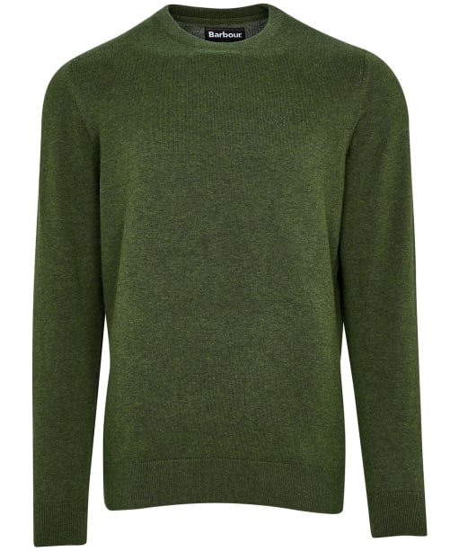 Men's Barbour Pima Cotton Crew Neck Sweater - RIFLE GREEN MRL