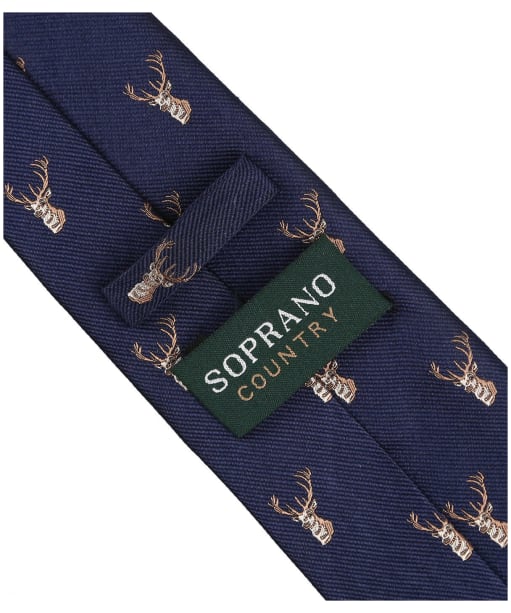 Men's Soprano Stag Heads Tie - Navy