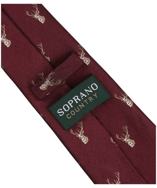 Men's Soprano Stag Heads Tie - Wine
