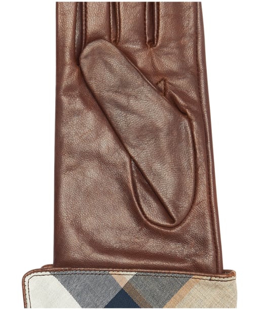 Women's Barbour Lady Jane Leather Gloves - Brown / Hessian
